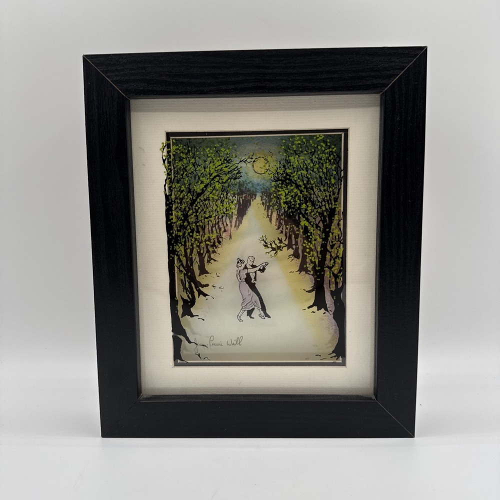 Vintage Jean-Pierre Weill "Moonlight Dance" Framed Art Print Shadow Box 8x10